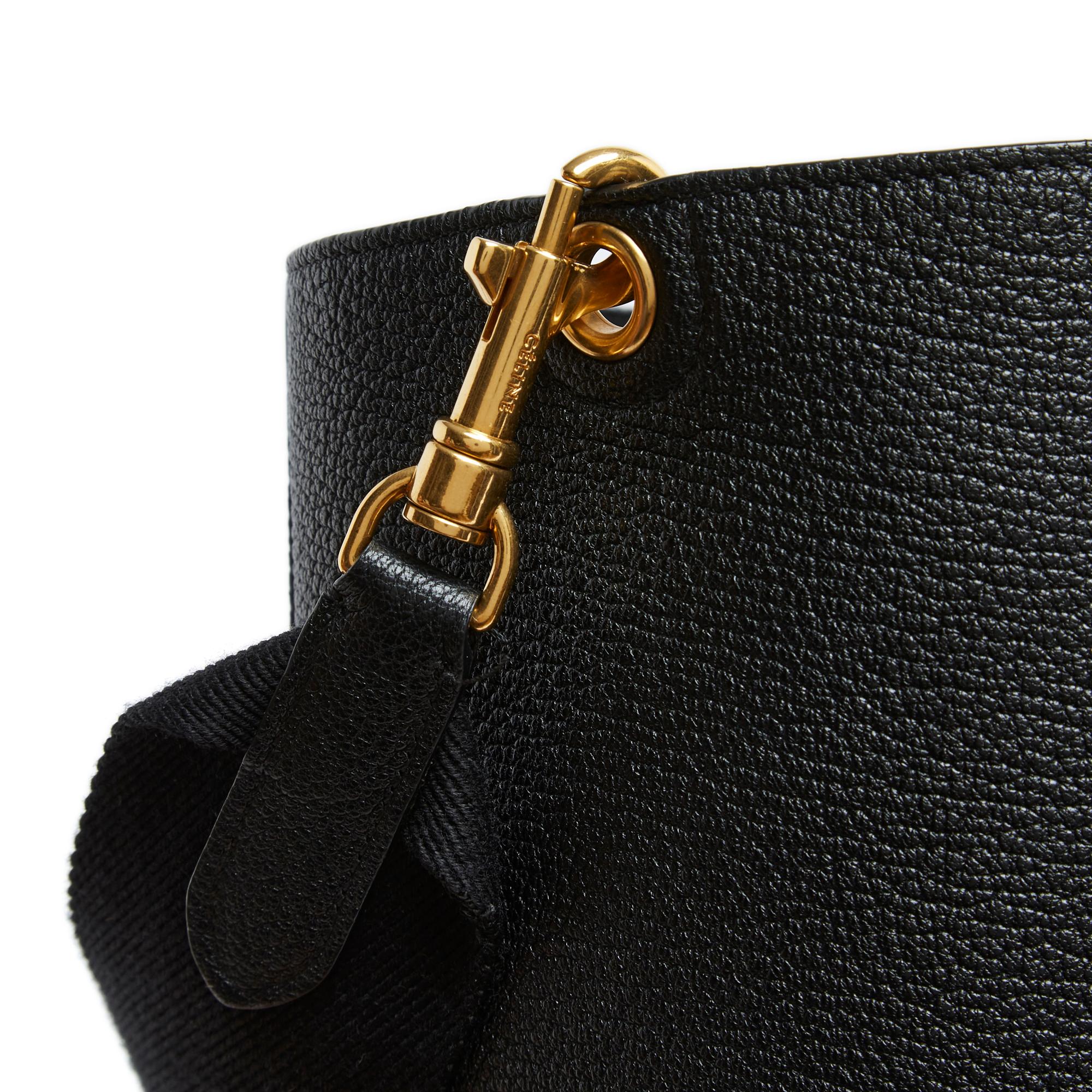 Celine Sac Seau Sangle Black Bucket Bag by Phoebe Philo 3