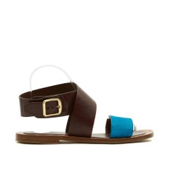 Celine Sandalen, zweifarbig, EU 38,5, Phoebe Philo, zweifarbige flache Sandalen, UK 5,5, US 8, Céline