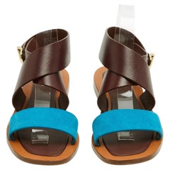 Celine Sandalen, zweifarbig, EU 38,5, Phoebe Philo, zweifarbige flache Sandalen, UK 5,5, US 8, Céline
