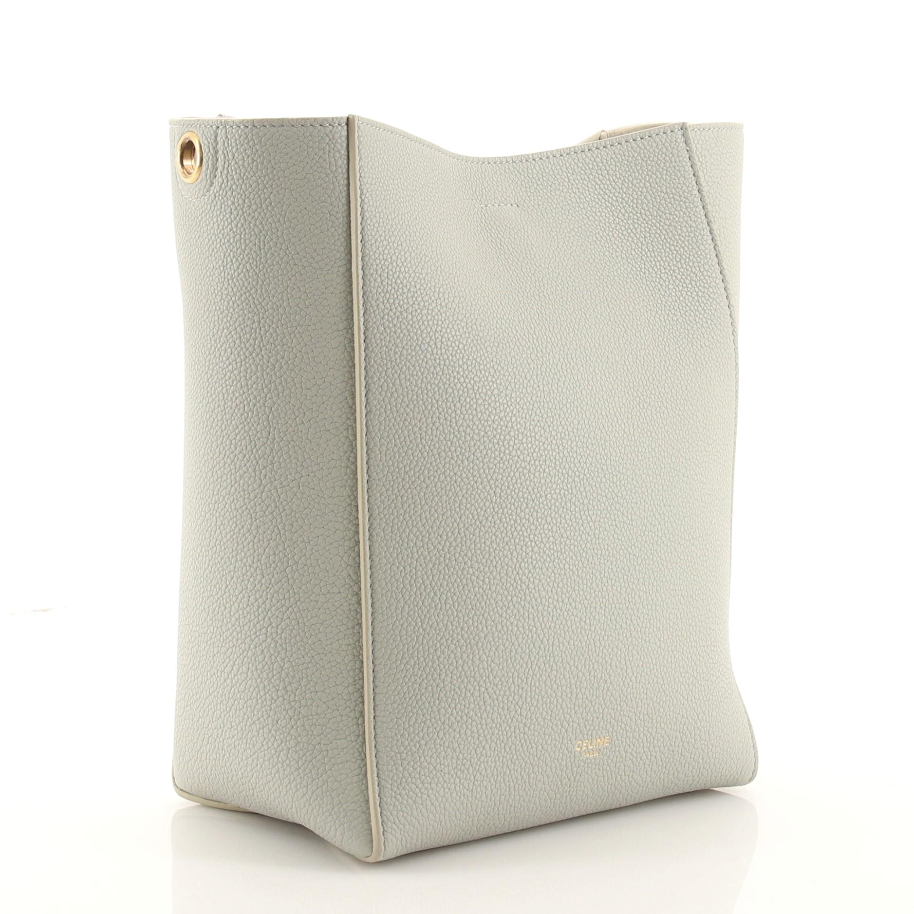 Seau Tasche aus Kalbsleder von Celine Sangle (Grau)