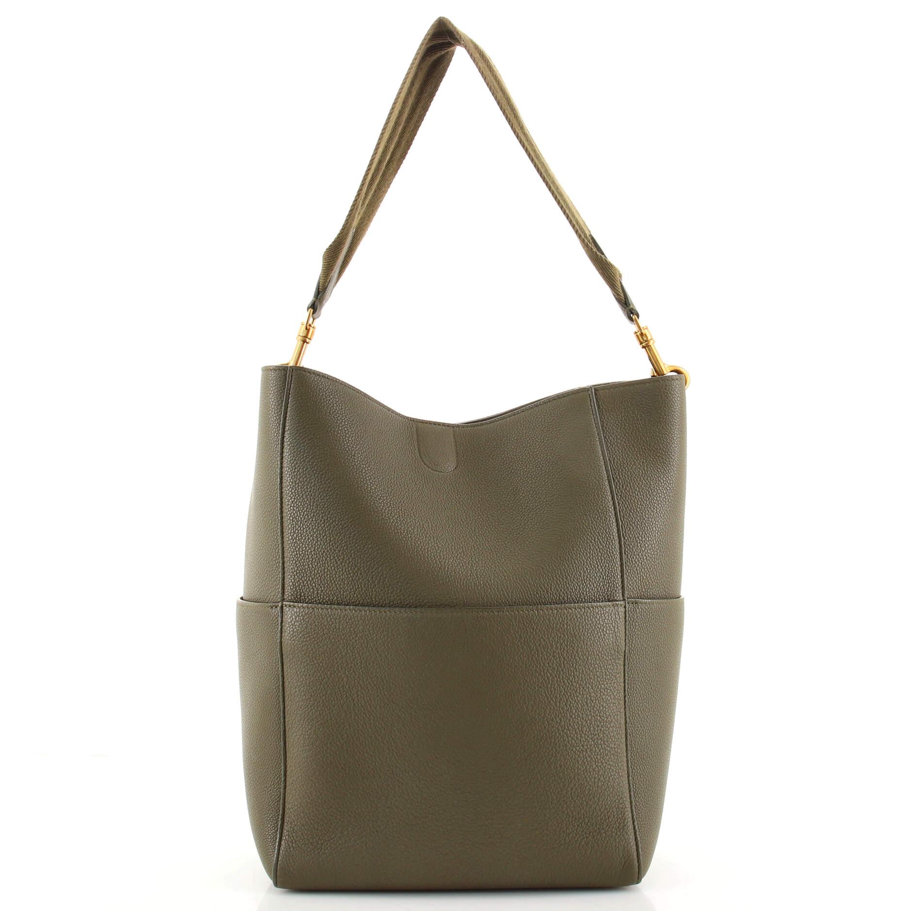Gray Celine Sangle Seau Bag Goatskin Large