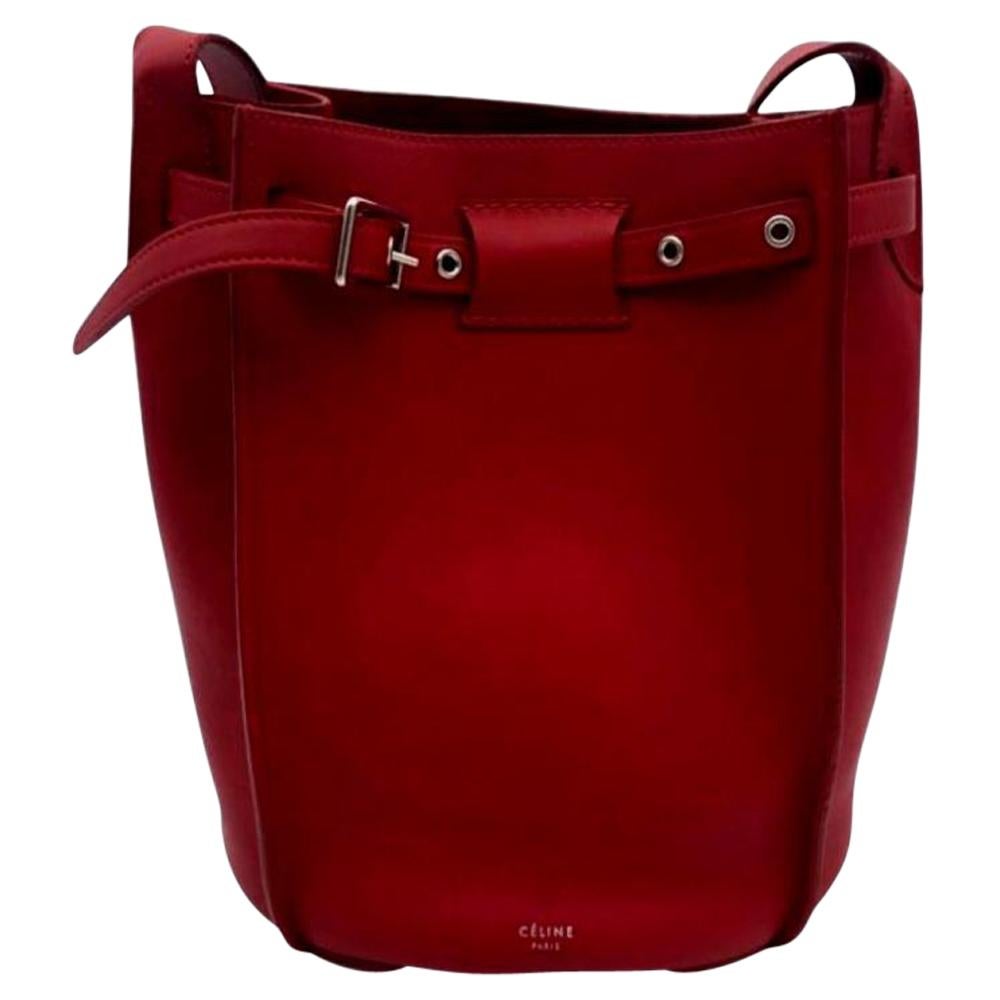 CÉLINE sangle Shoulder bag in Red Leather