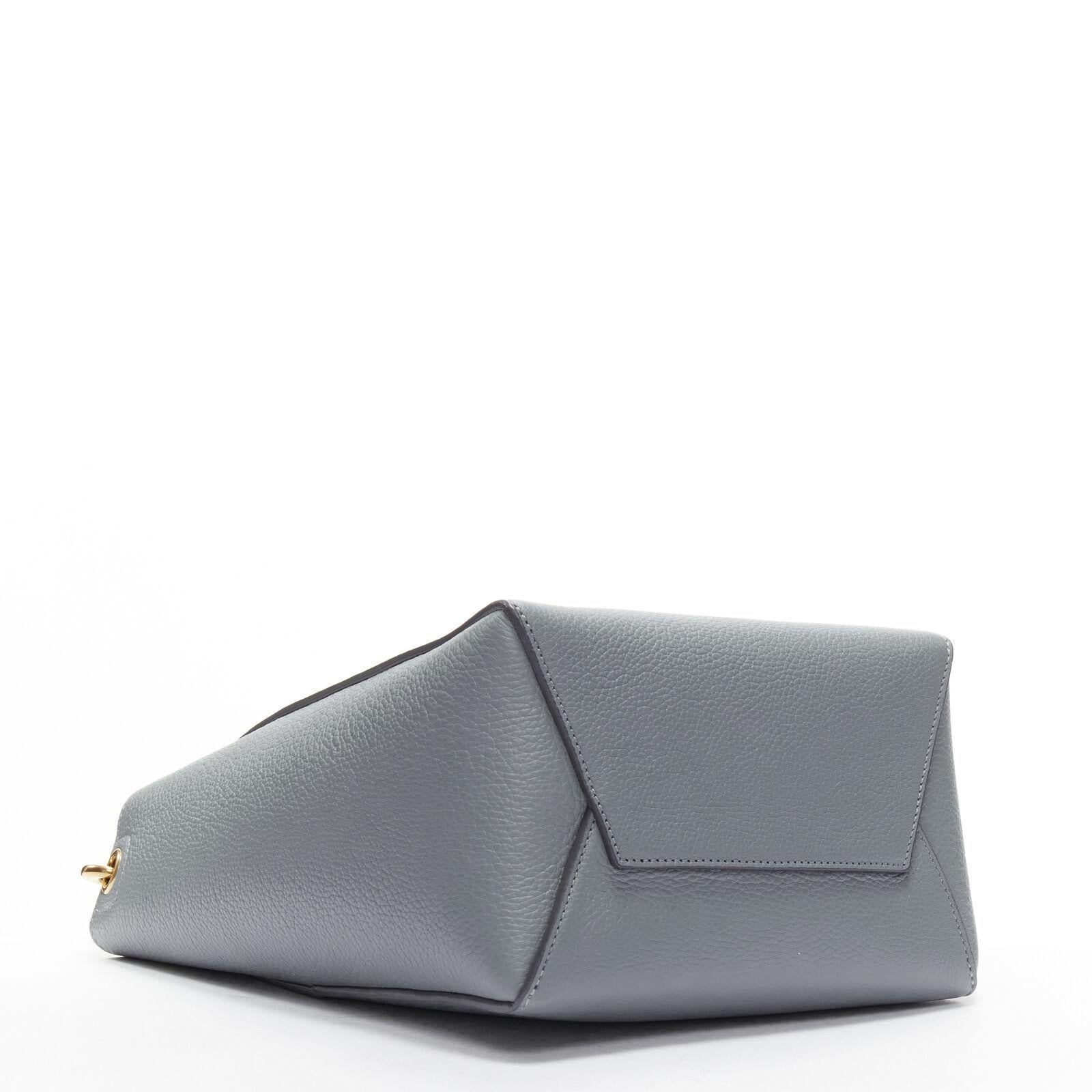 CELINE Seau Sangle blue calf leather canvas strap bucket shoulder bag 2