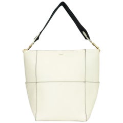 Céline, Seau Sangle in white leather