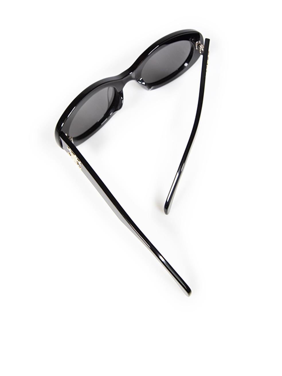 Céline Shiny Black Oval Triomphe Sunglasses 3