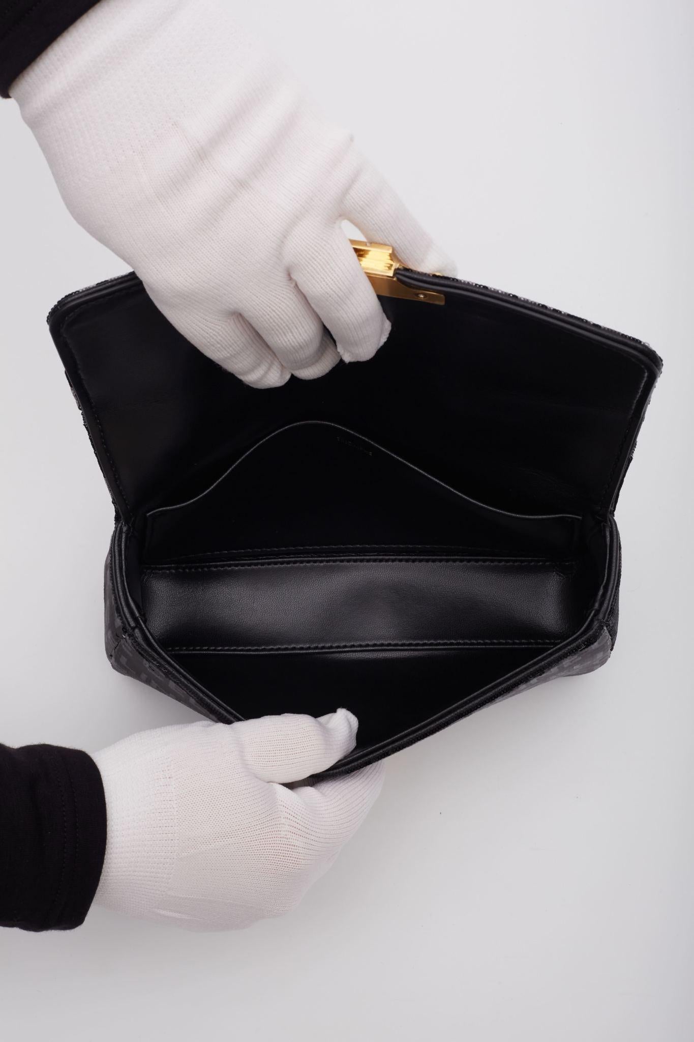 Celine Shiny Sequins Logo Triomphe Shoulder Bag For Sale 6
