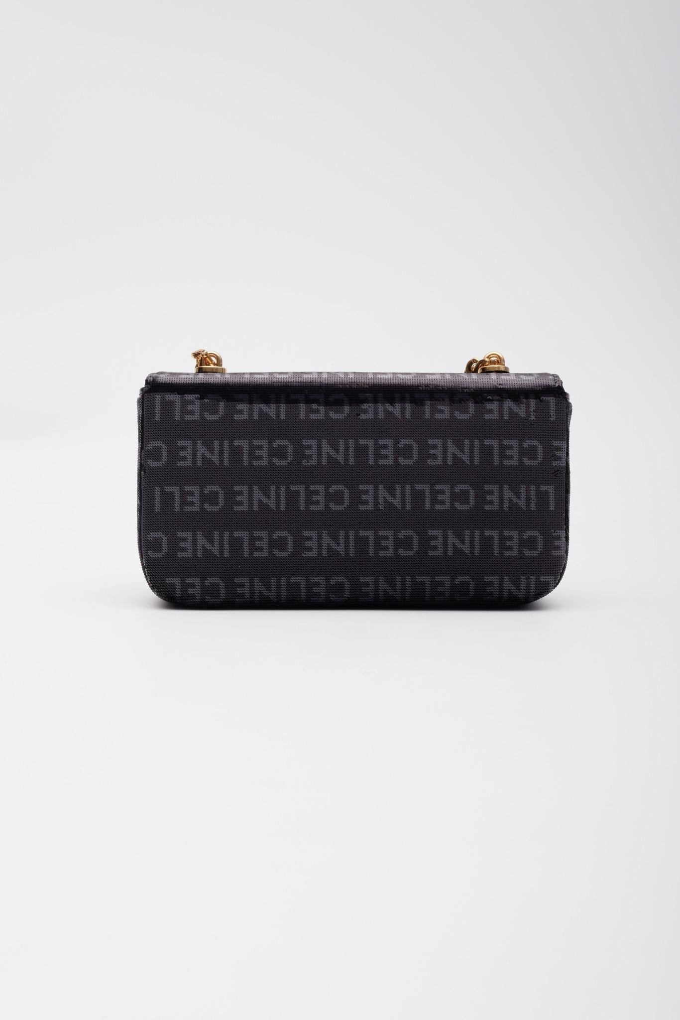 Women's Celine Shiny Sequins Logo Triomphe Shoulder Bag For Sale