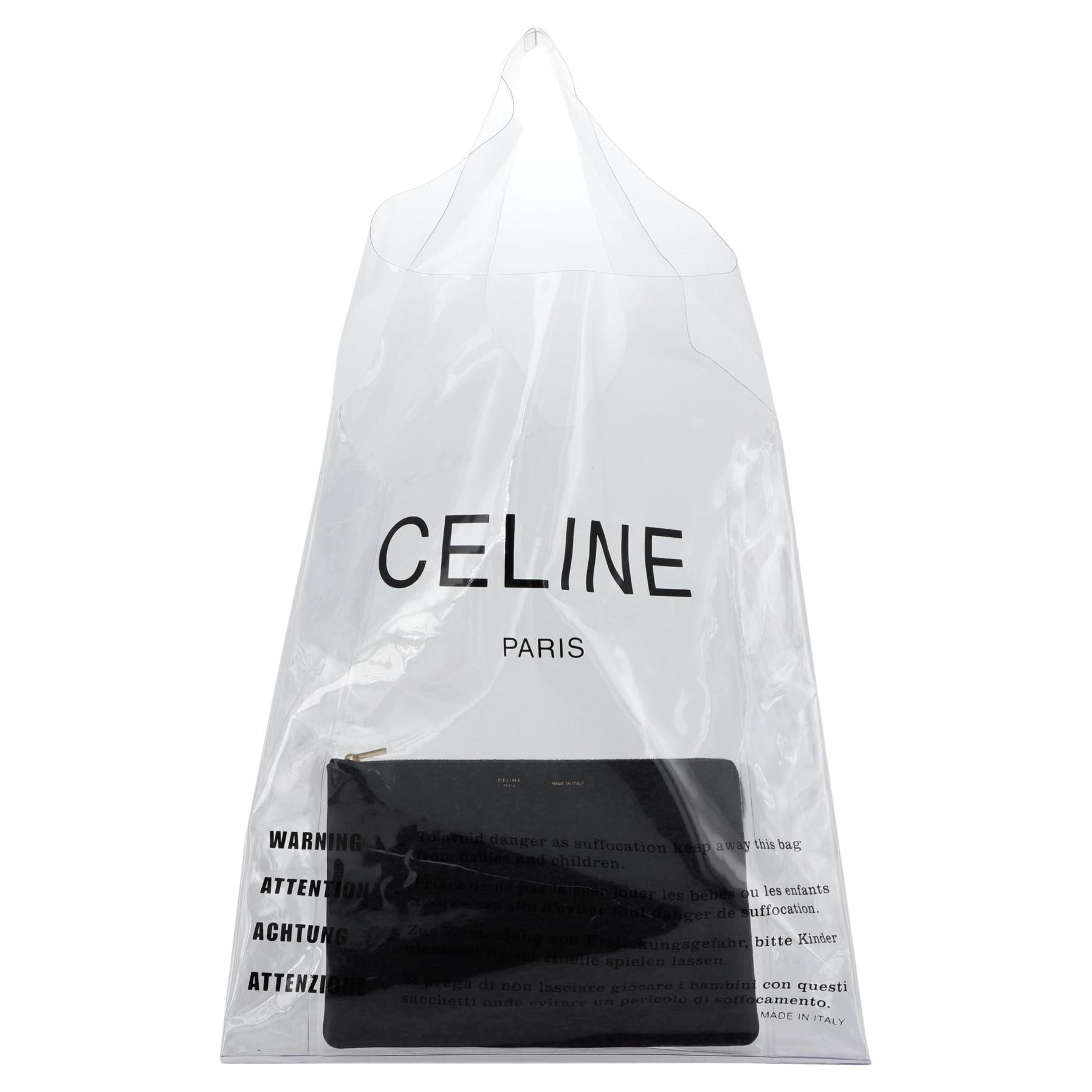 Celine Shopping Bag PVC and Leather For Sale at 1stDibs