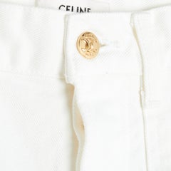 Celine Short FR38 FR40 Slimane Triomphe White Denim Shorts US28 29 Céline