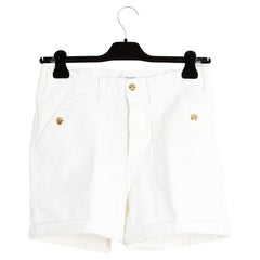 Celine Short FR38 FR40 Slimane Triomphe White Denim Shorts US28 29 Céline