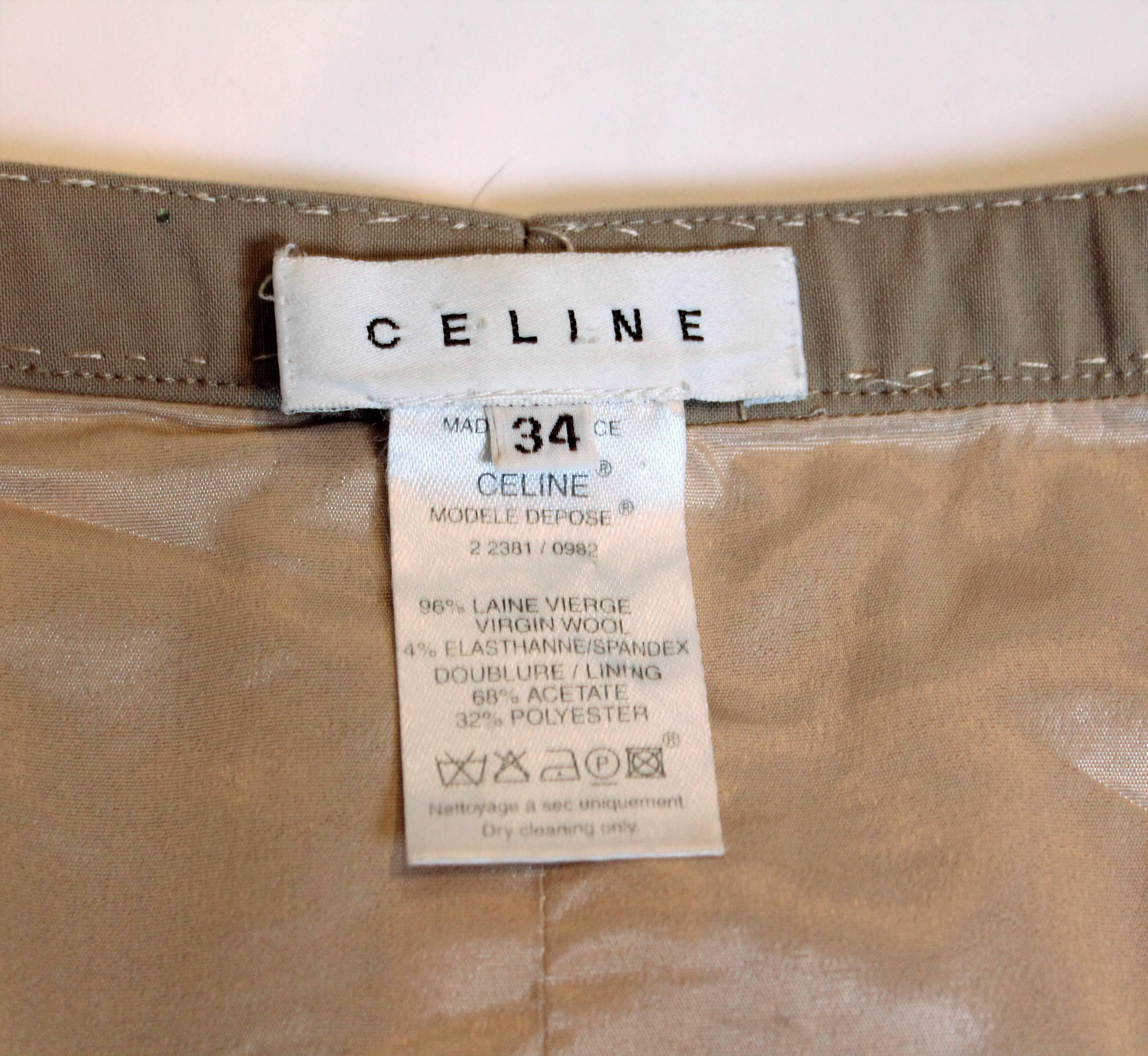Céline - Jupe courte en laine en vente 3