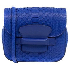 CÉLINE, Shoulder bag in blue exotic leather