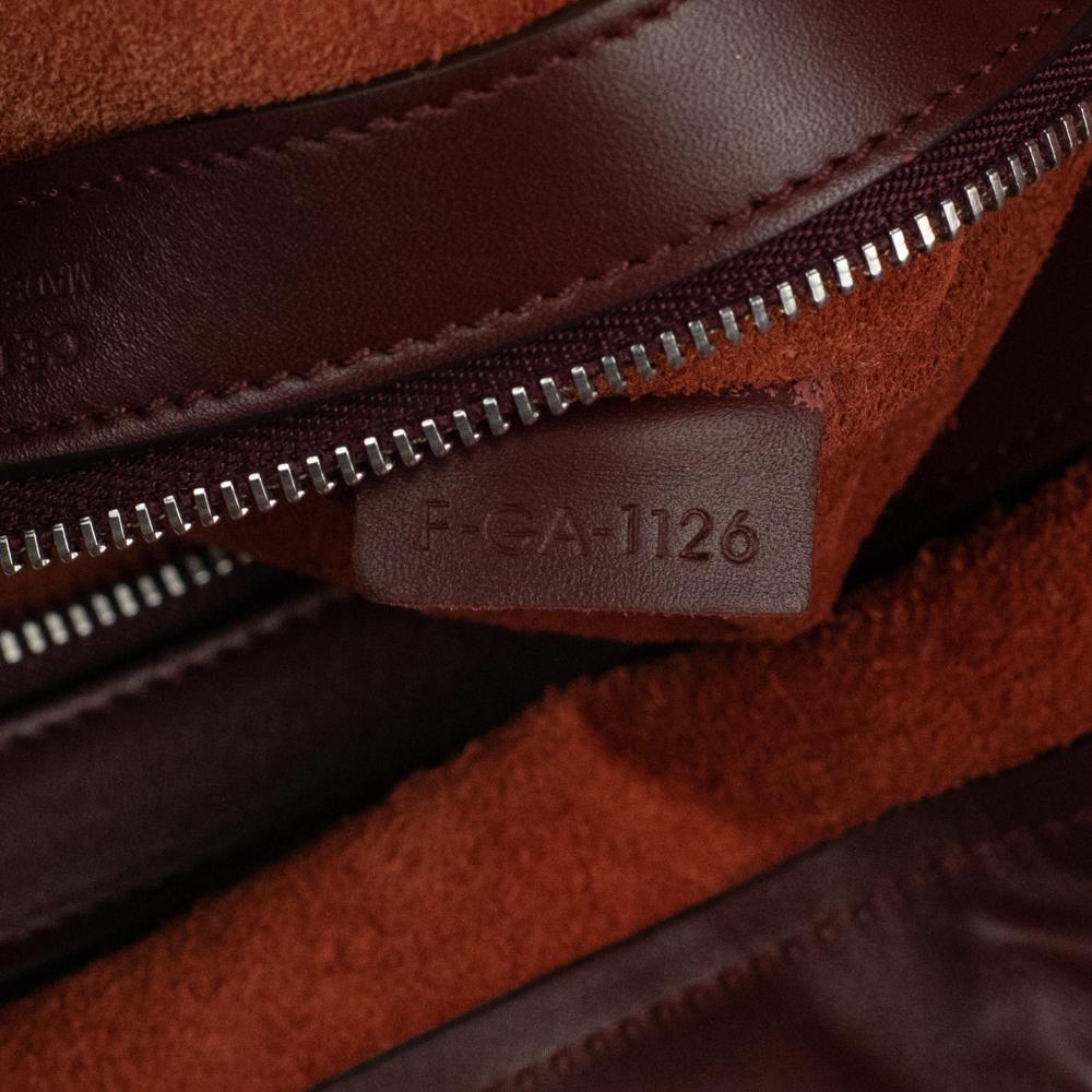 CÉLINE Shoulder bag in Burgundy Leather 2