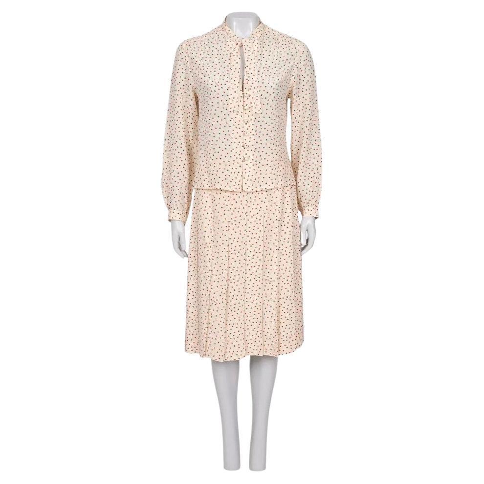 Celine Silk Printed Blouse
Skirt Set - Size FR44