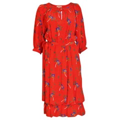 Celine Silk Red Floral Dress