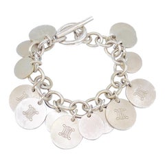 CELINE Silver Charm Bracelet Retro 1990s