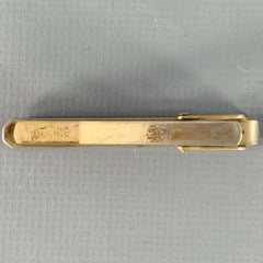 CELINE Silver Gold Metal Logo Tie Clip