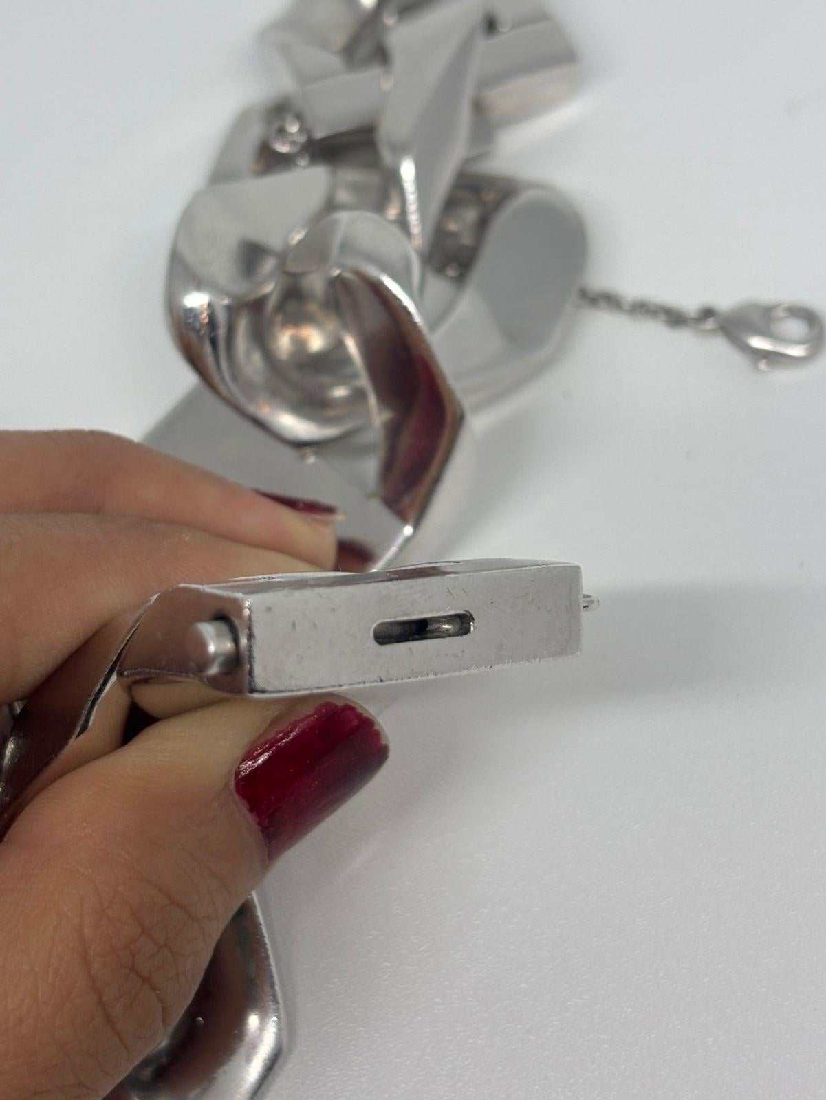 Pulsera de identificación de cadena cubana sobredimensionada de plata Celine en Bueno estado para la venta en Jakarta, Daerah Khusus Ibukota Jakarta