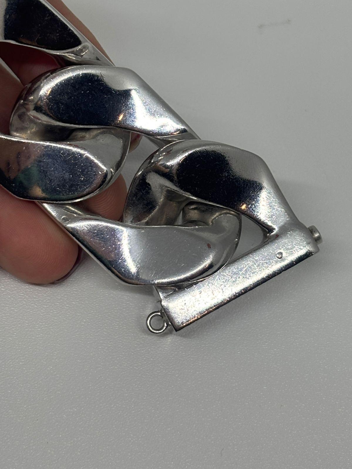 Femenino o masculino Pulsera de identificación de cadena cubana sobredimensionada de plata Celine en venta