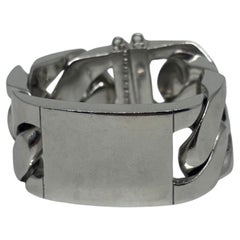 Celine Silver Oversized Cuban Chain ID Bracelet