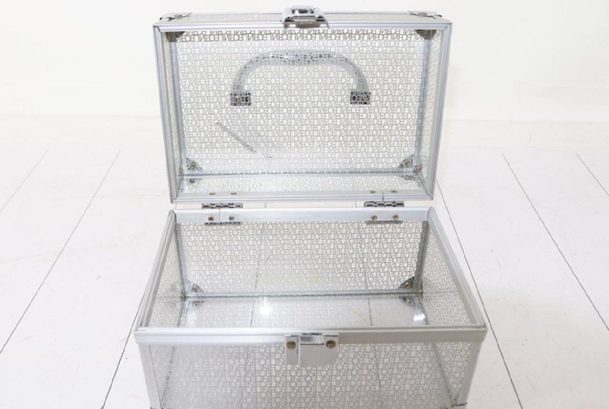 Celine Silver Plastic Clear Case Cosmetic Clear Case Box For Sale 1