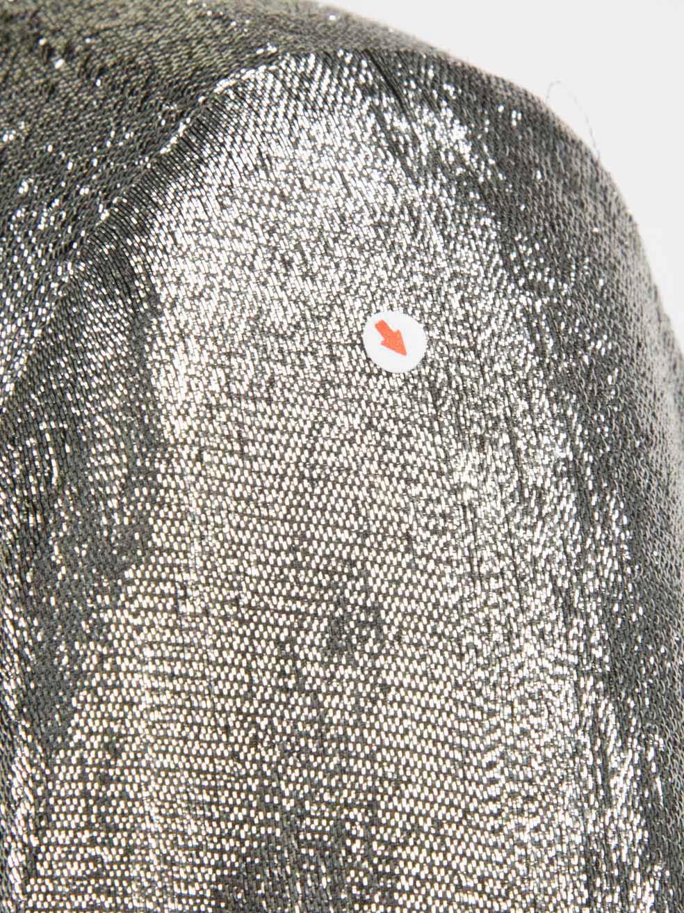 Céline Silver Silk Neck Tie Detail Blouse Size XS 1
