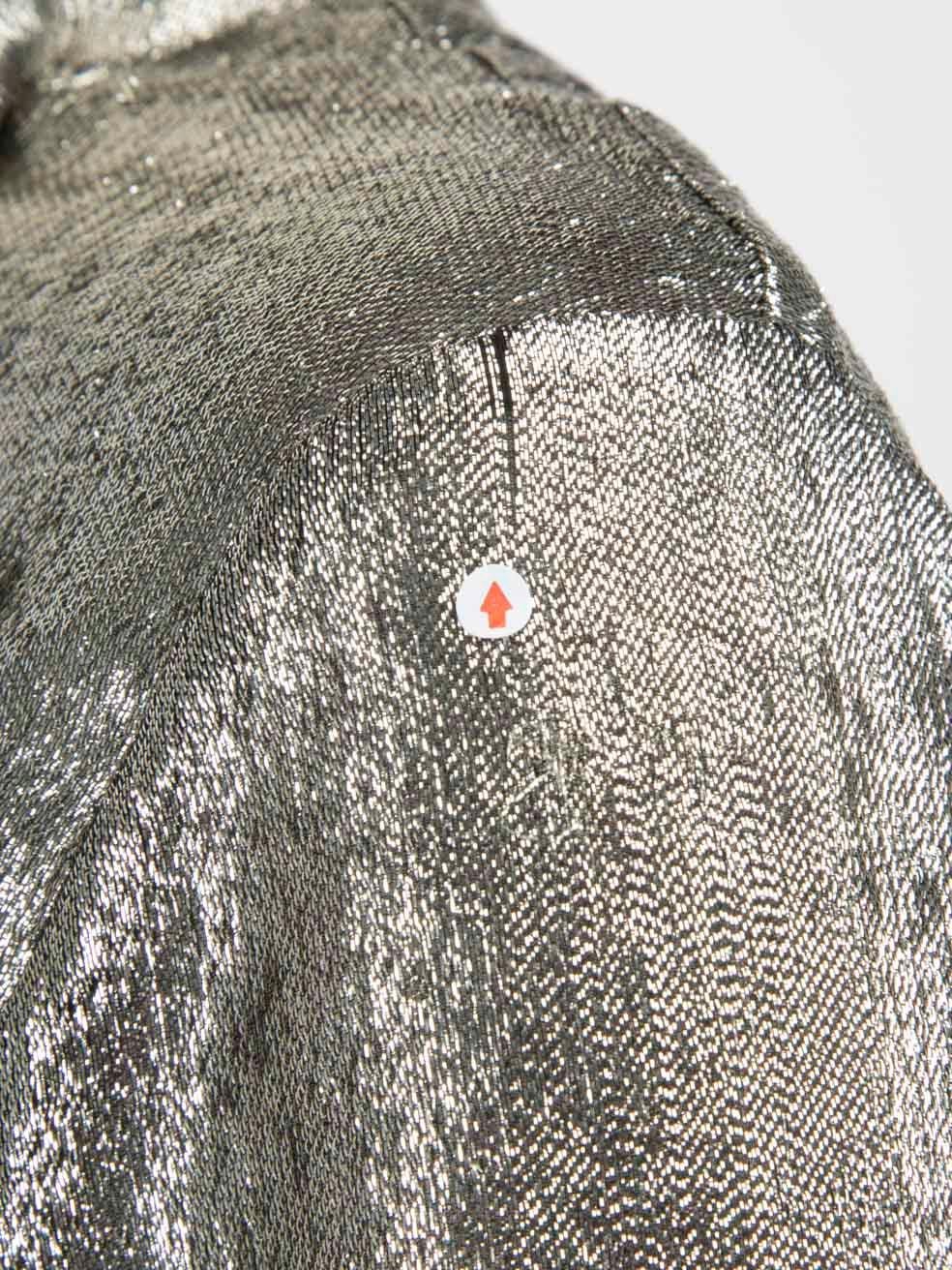 Céline Silver Silk Neck Tie Detail Blouse Size XS 3