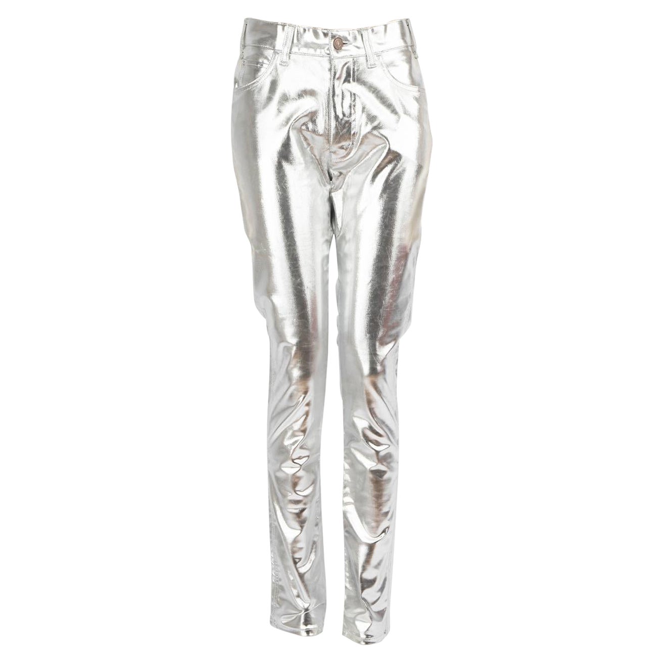 Céline Silver Skinny Jeans Size M
