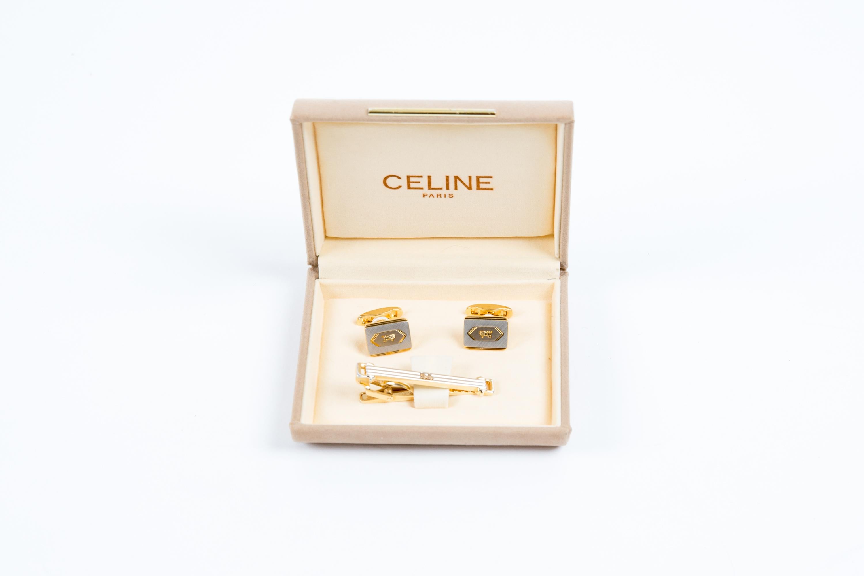 Ensemble de boutons de manchette et de cravate à logo 