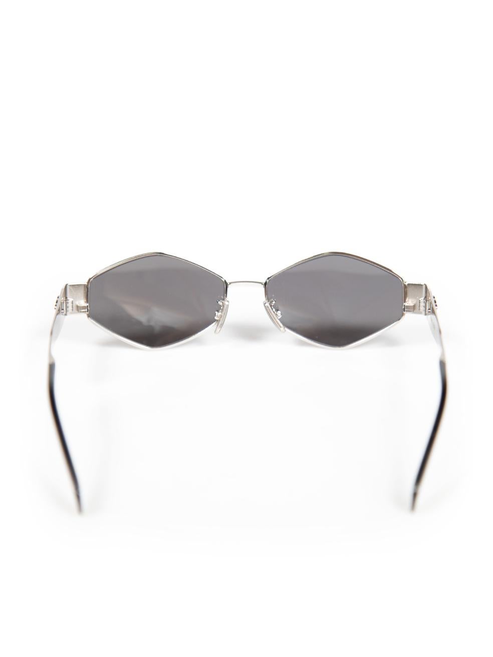 Céline Silver Triomphe Geometric Sunglasses In New Condition For Sale In London, GB