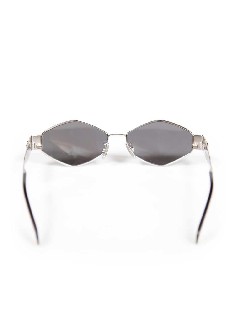 Céline Silver Triomphe Geometric Sunglasses In New Condition In London, GB