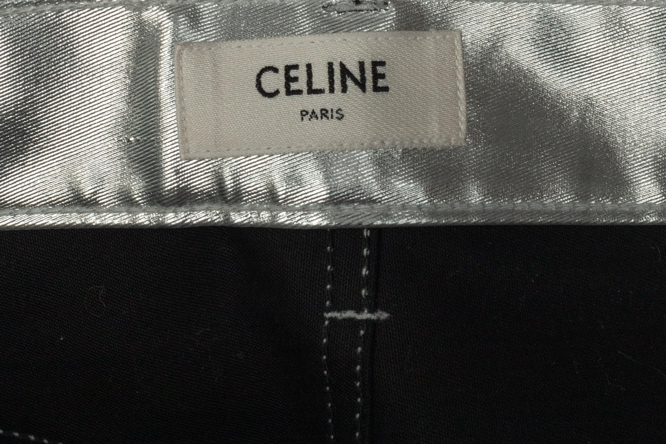 Pantalones plateados Celine en venta 2