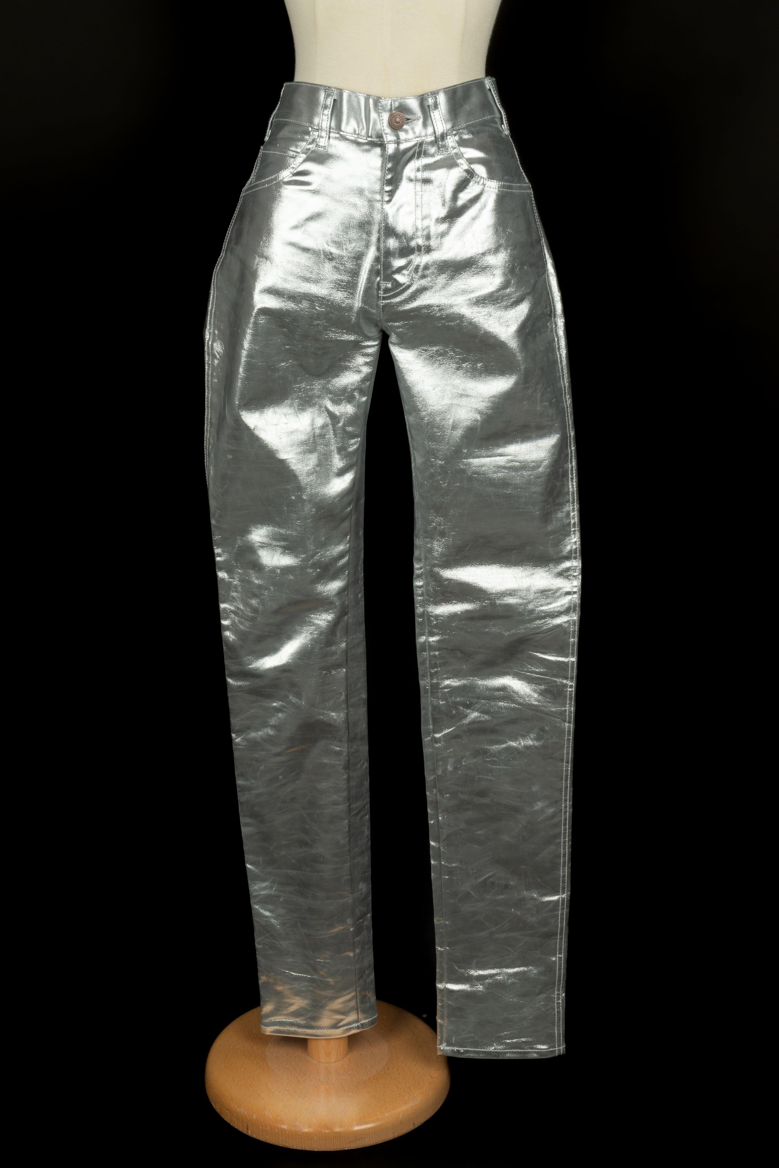 Pantaloni argentati Celine