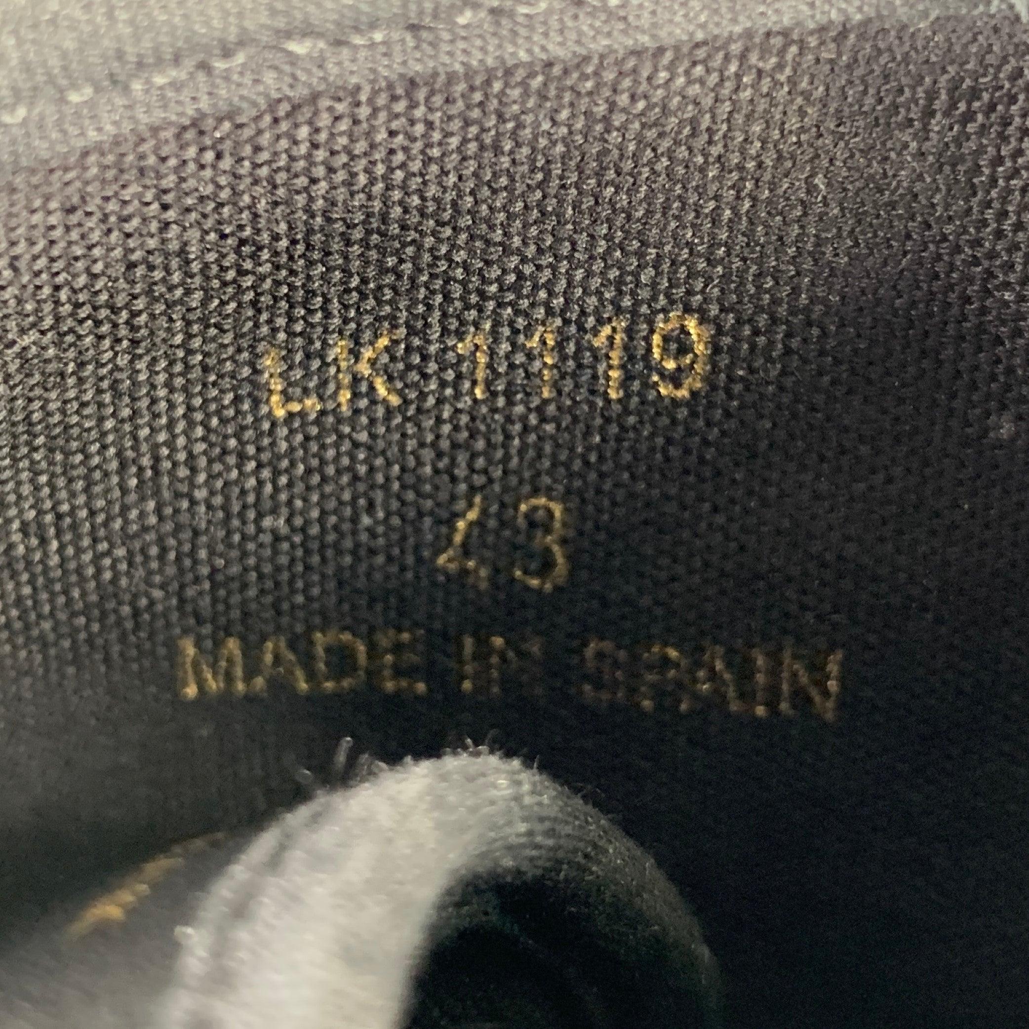 CELINE Size 10 Black White Applique Canvas High Top Sneakers For Sale 4