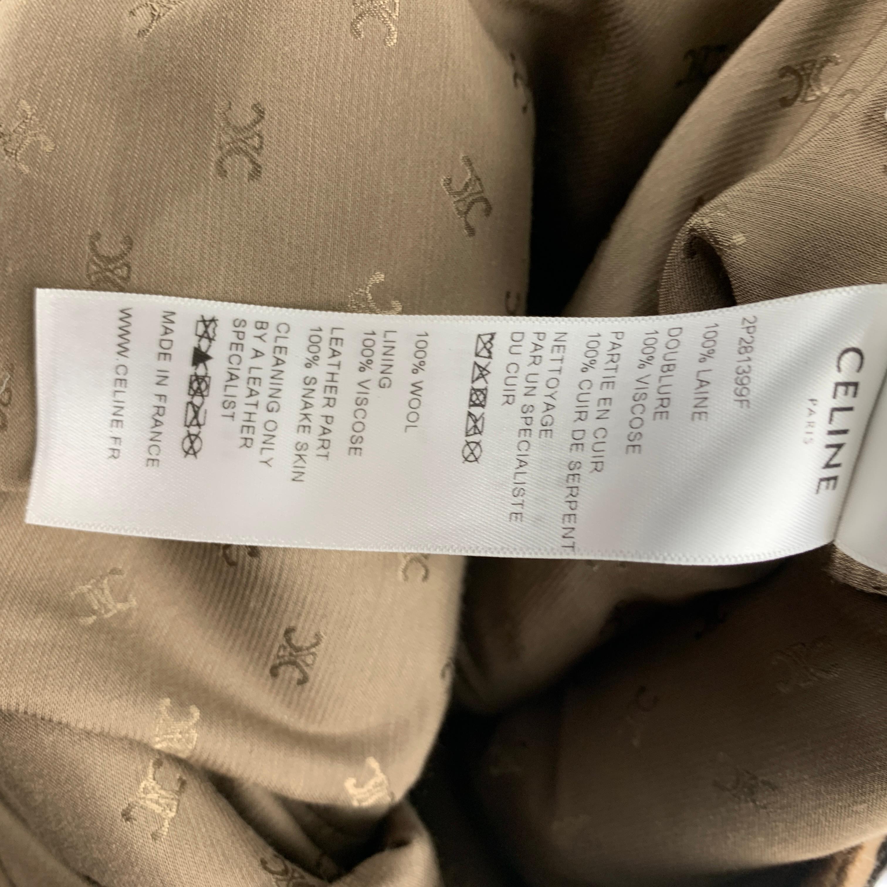 CELINE Size 2 Camel Pleated Wool Cropped Skirt Pants In Good Condition In San Francisco, CA