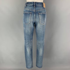 CELINE Size 27 Blue Cotton Distressed Jeans