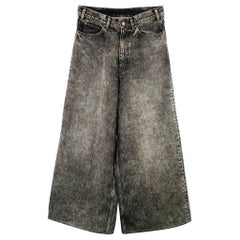 CELINE Size 29 Black Wash Denim Zip Fly Wide Leg Baggy Jeans CELINE Size 29 Black Wash Denim Zip Fly Wide Leg Baggy Jeans