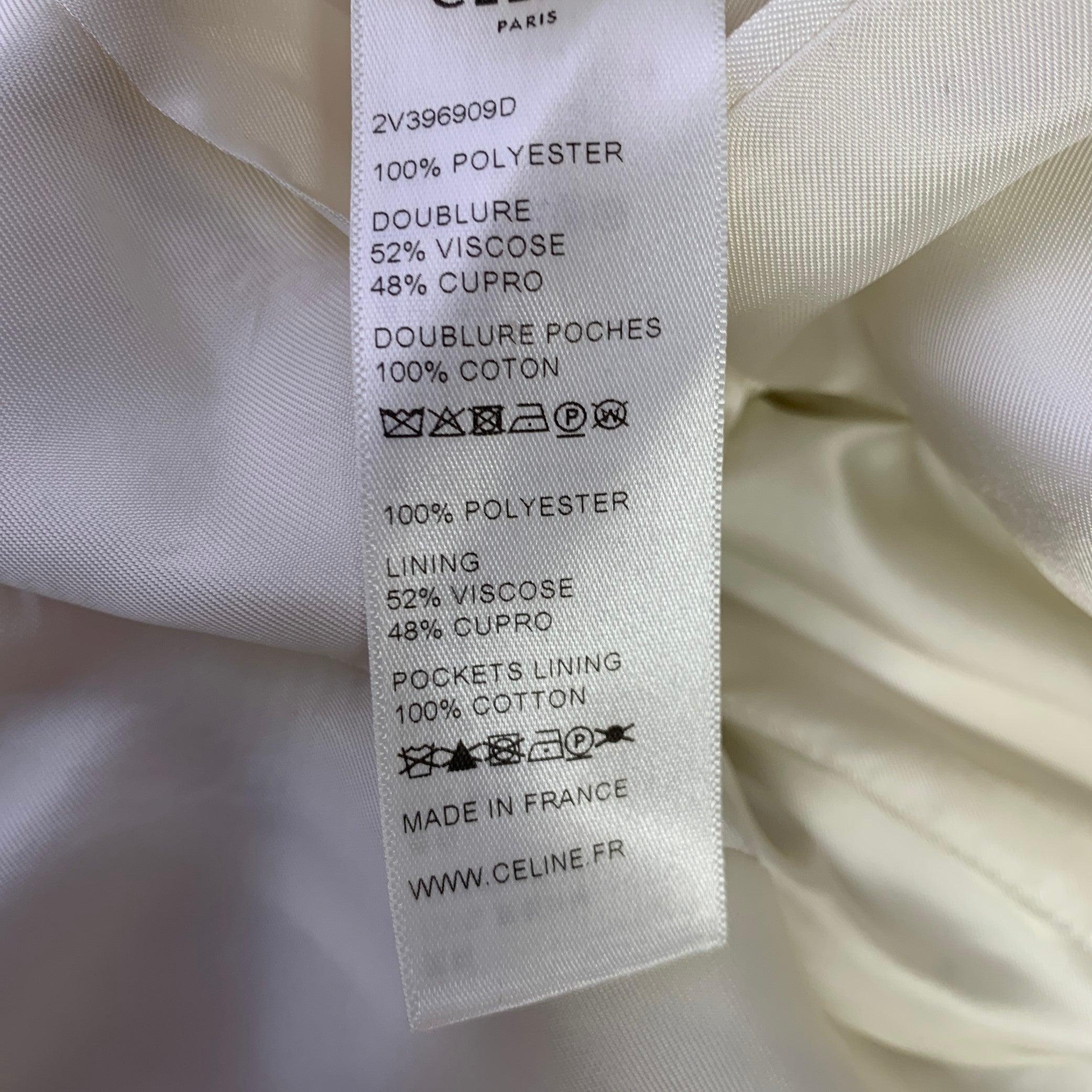 CELINE Size 36 Beige Black Sequined Polyester Notch Lapel Sport Coat 3