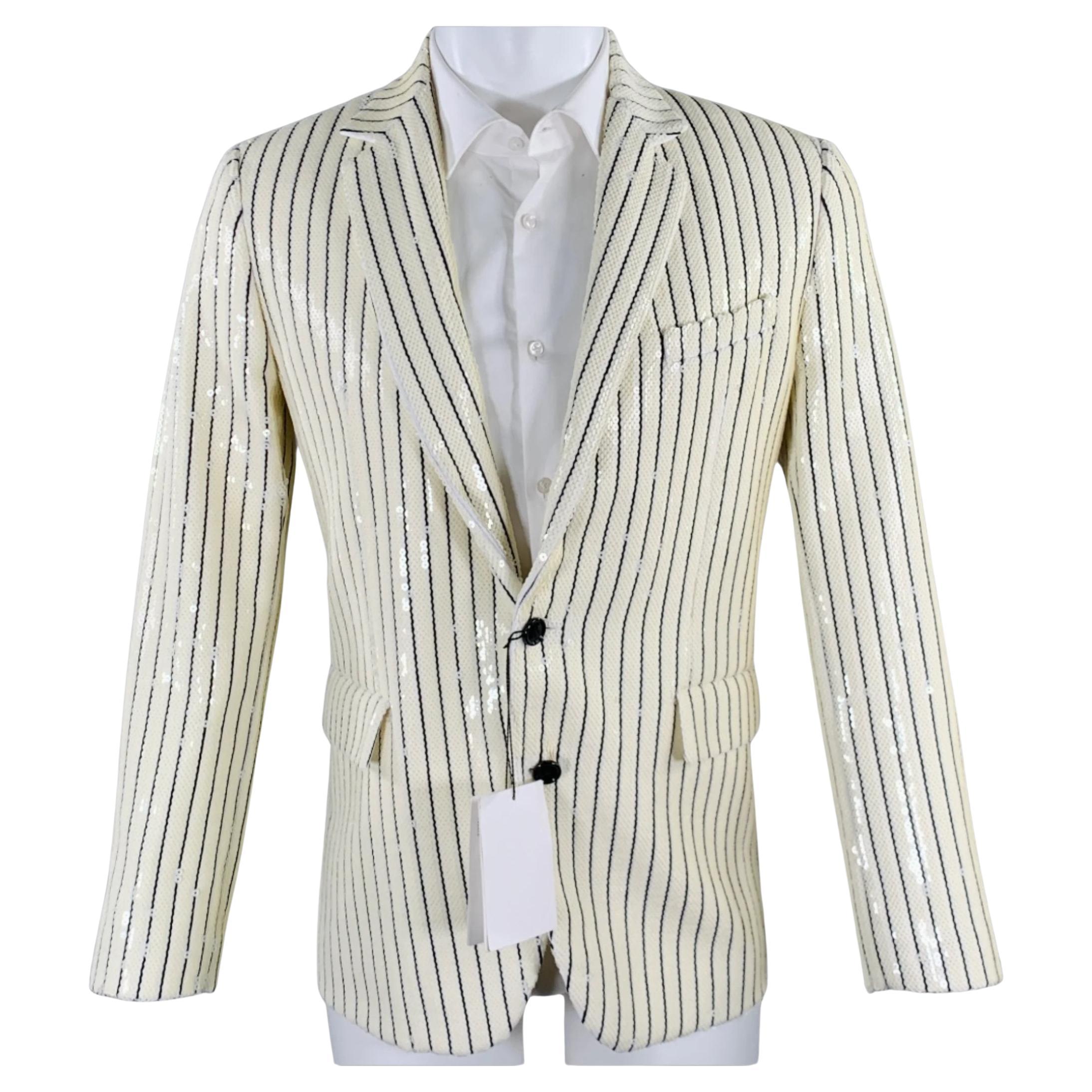 Celine Taille 36 Manteau de sport à revers échancré en polyester beige et noir pailleté