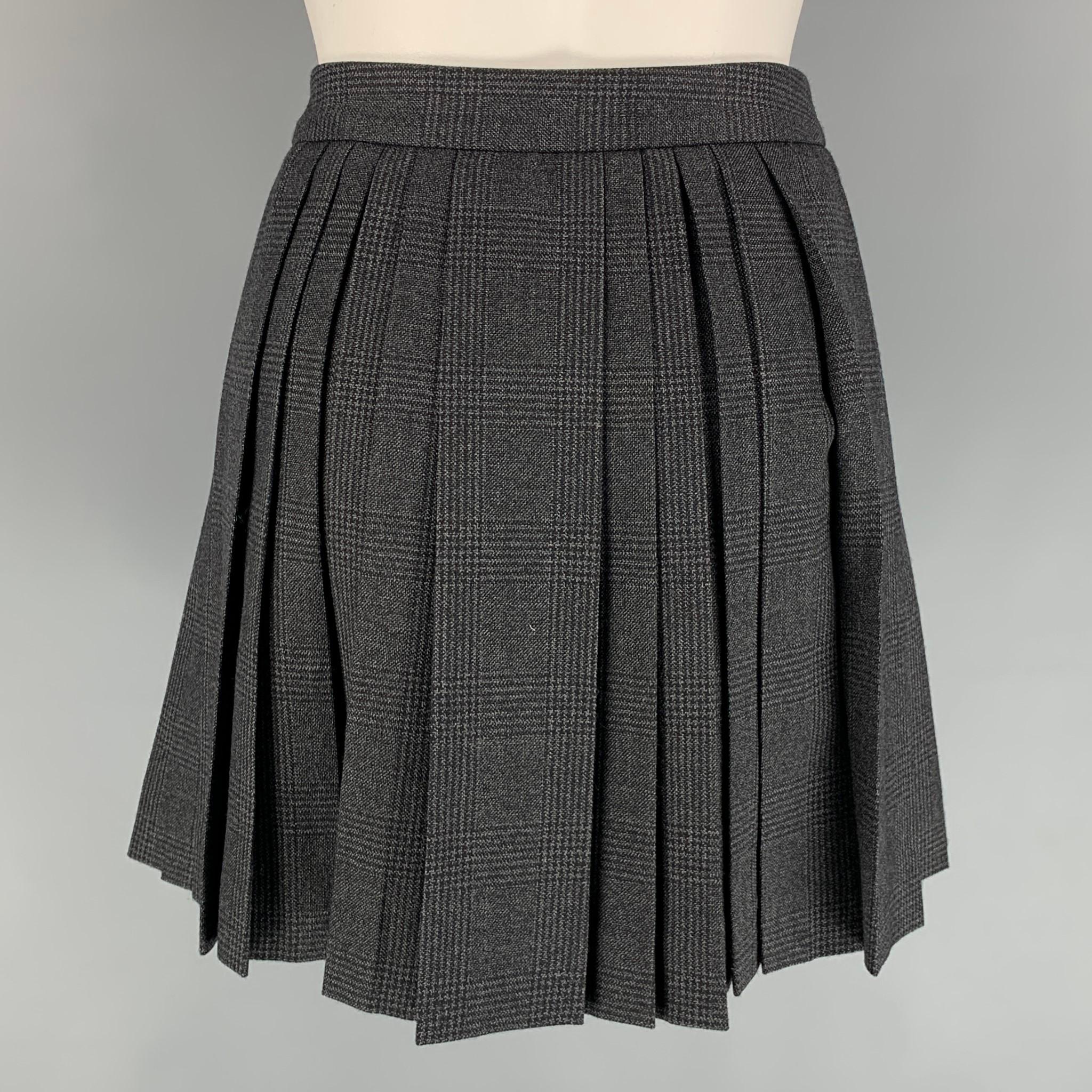 charcoal pleated mini skirt