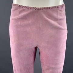 Celine Taille 4 Pantalon en cuir et daim violet lavande