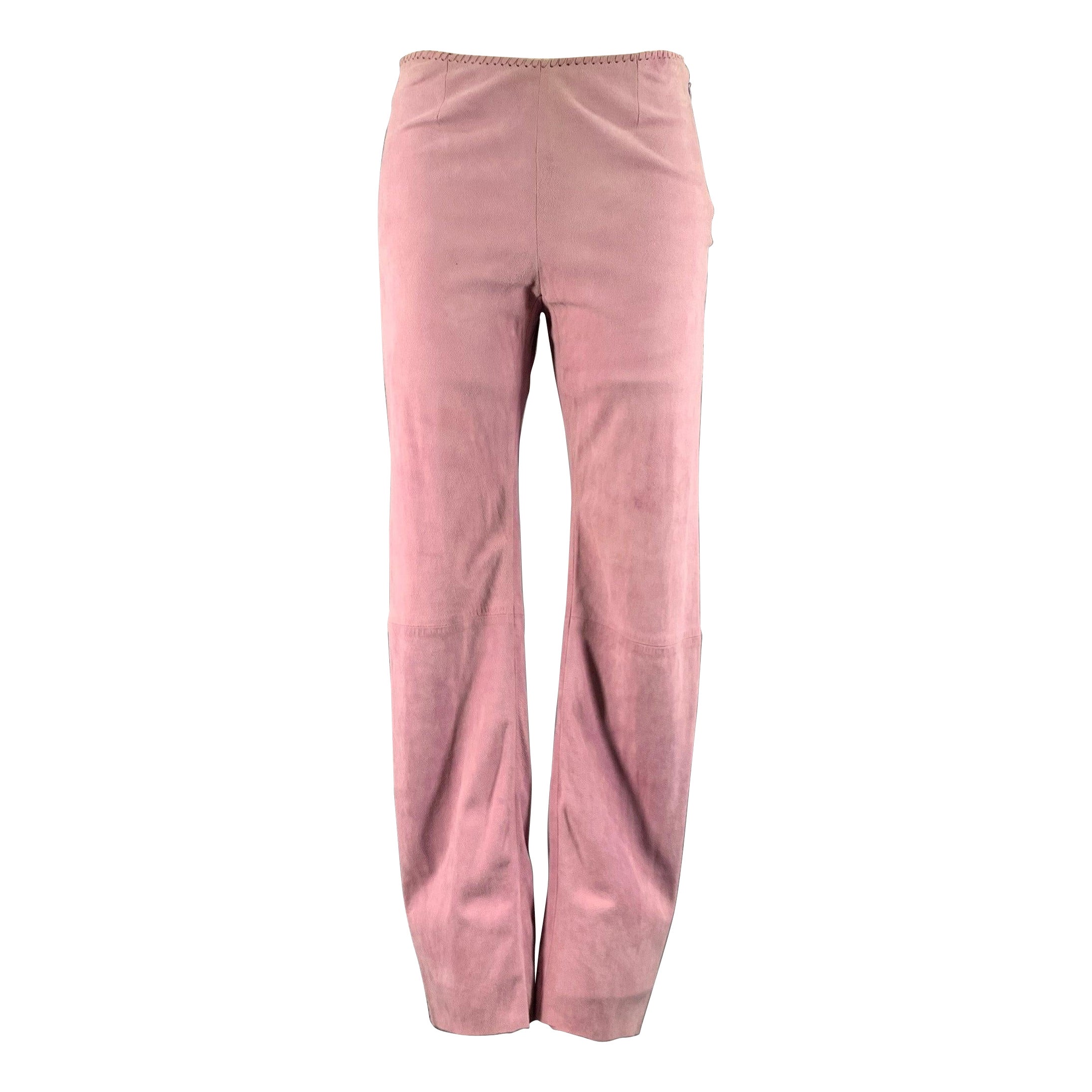 CELINE Größe 4 Lila Lavendel Leder Wildleder Hose