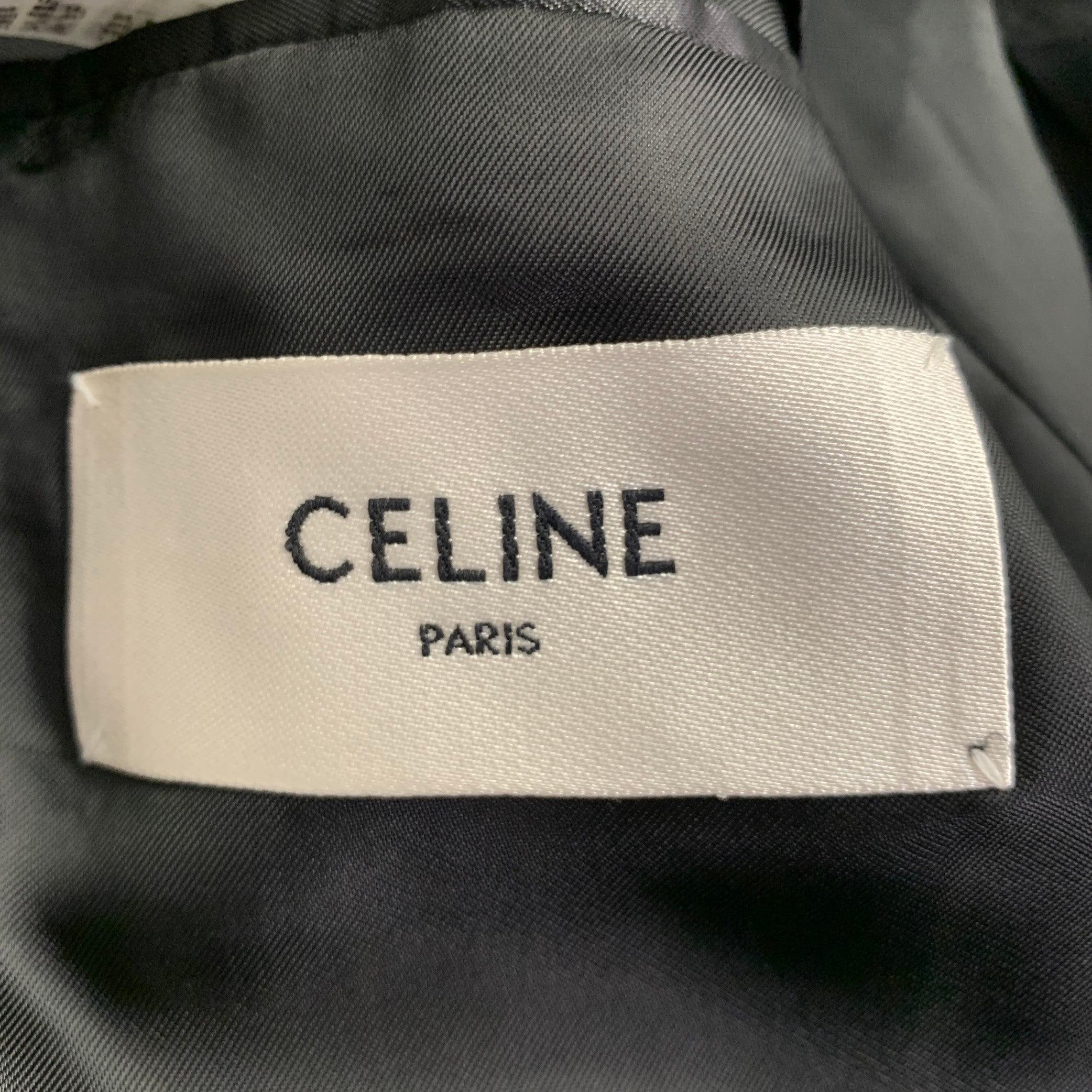 CELINE Size 40 Black Sequined Wool Mohair Shawl Collar Sport Coat 2