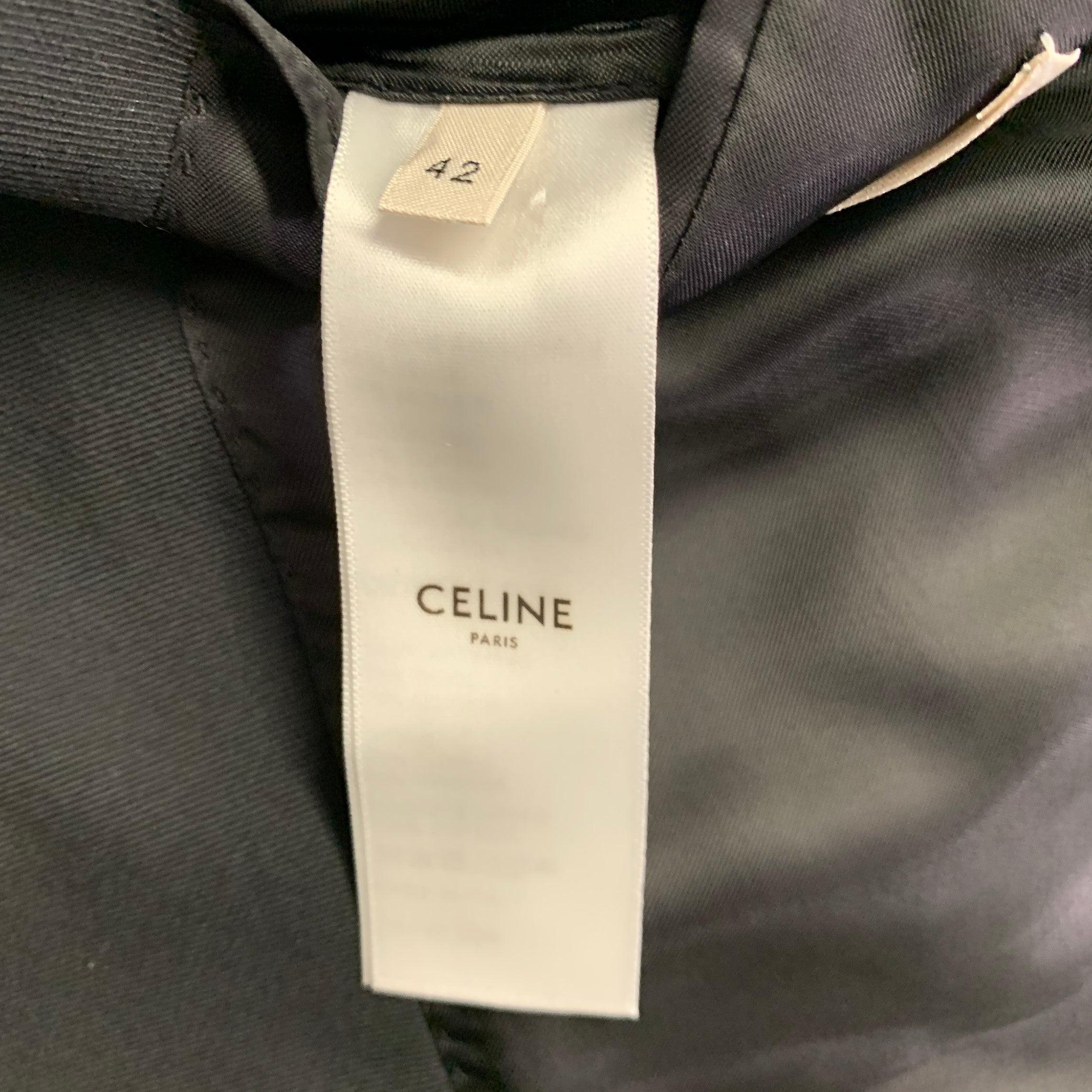 CELINE Size 40 Black Sequined Wool Mohair Shawl Collar Sport Coat 4