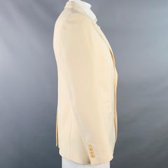 CELINE Size 42 Cream Silk Notch Lapel Sport Coat