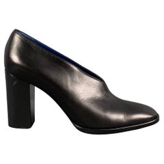CELINE Size 7.5 Black Leather Chunky heel Boots