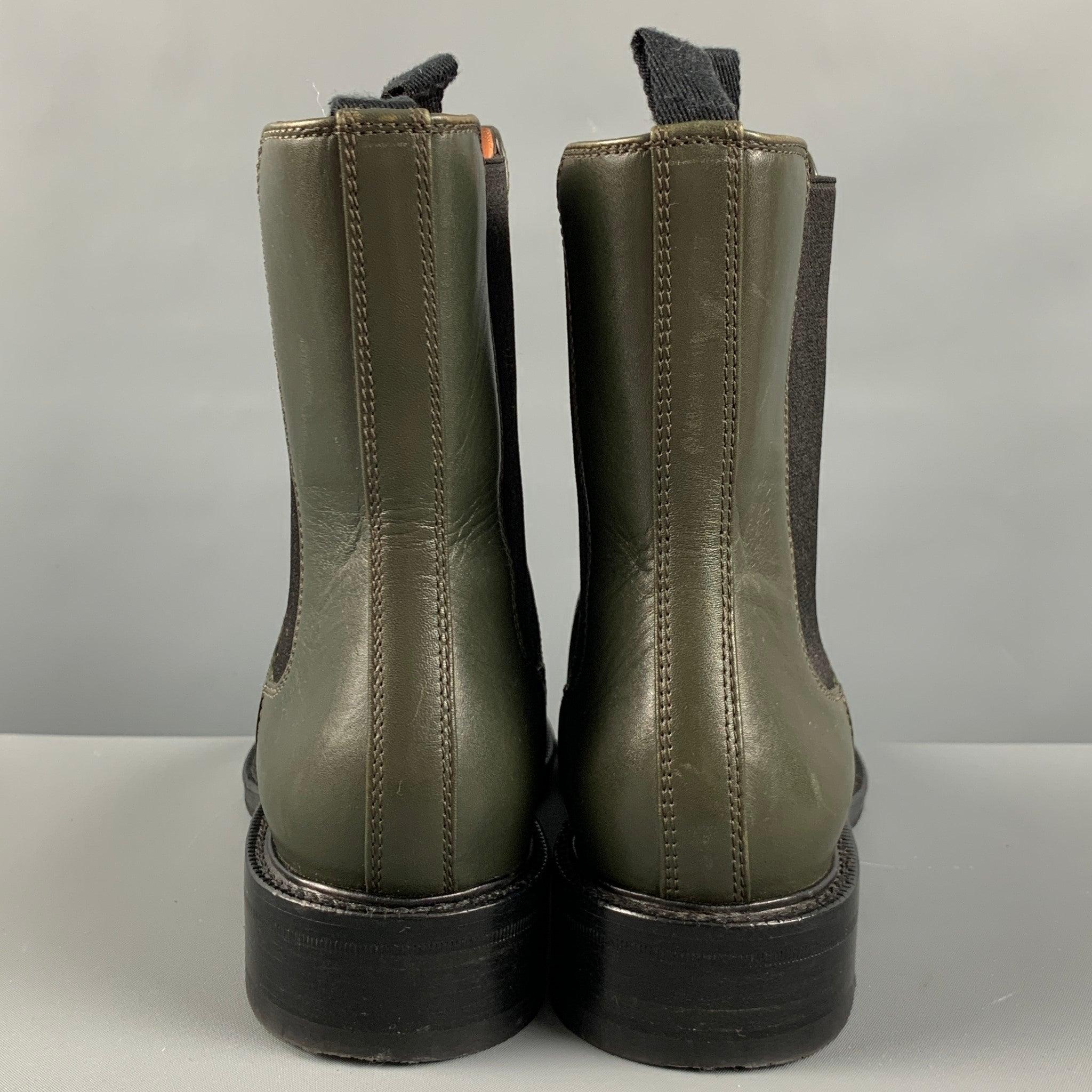 CELINE Size 7.5 Leather Boots In Excellent Condition For Sale In San Francisco, CA