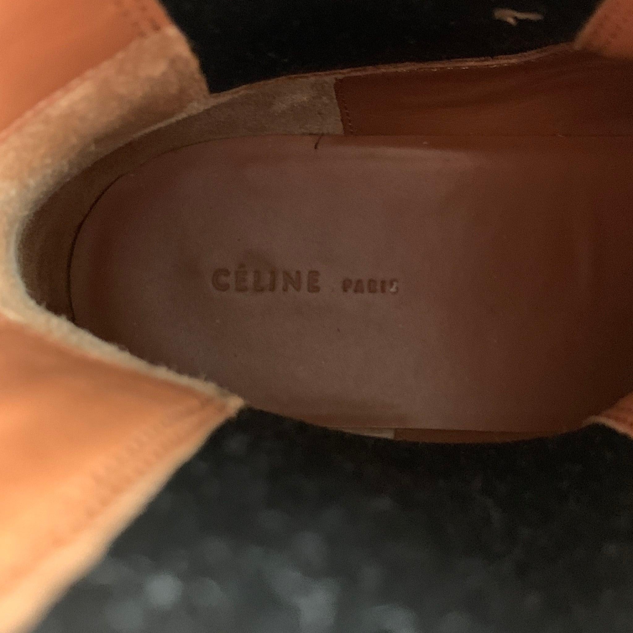 CELINE Size 7.5 Leather Boots For Sale 4