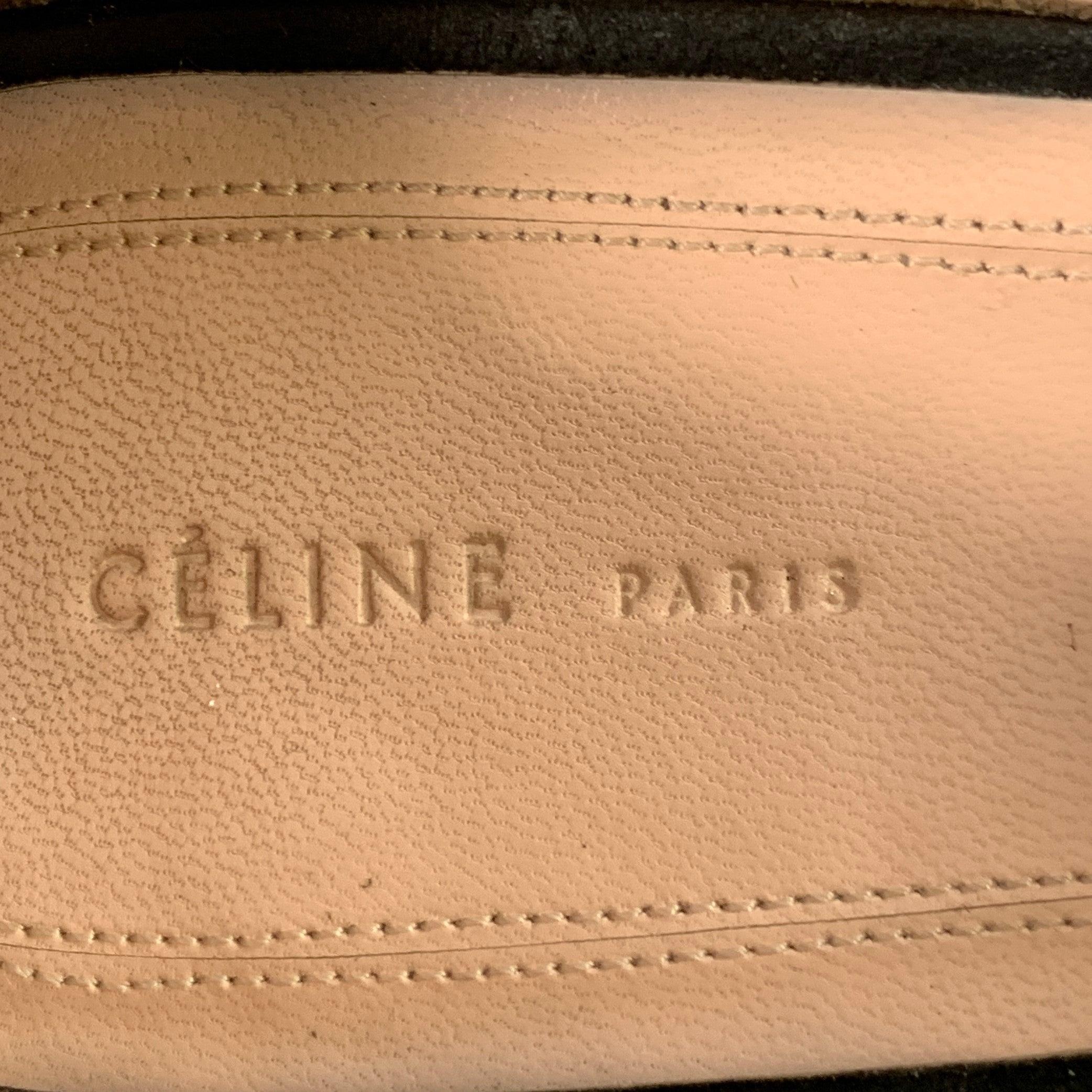 CELINE Size 8.5 Black Suede Pointed Toe D'Orsay Stiletto Pumps For Sale 3