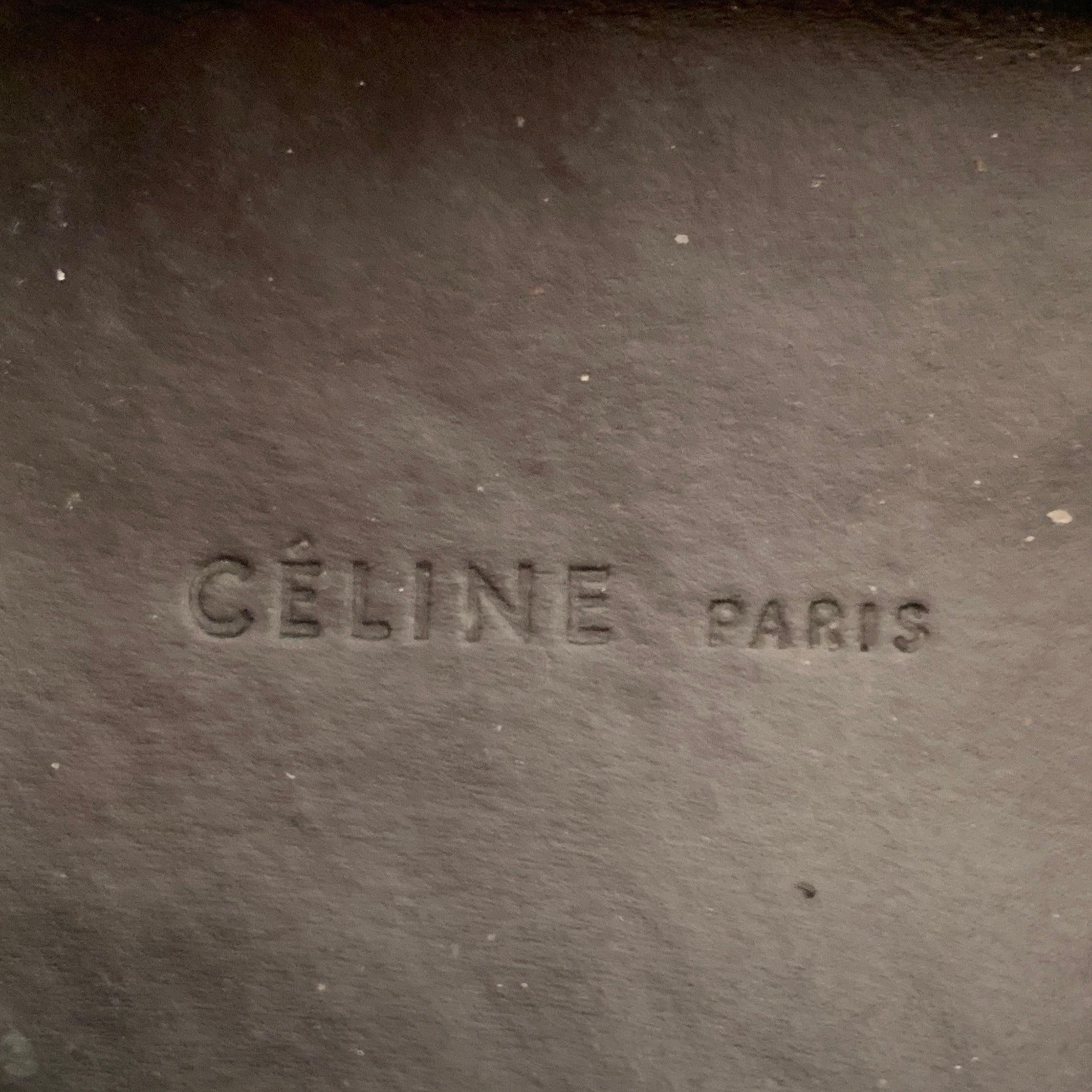 CELINE Talla 8.5 Borgoña Blanco Charol Slip On Sneakers en venta 2